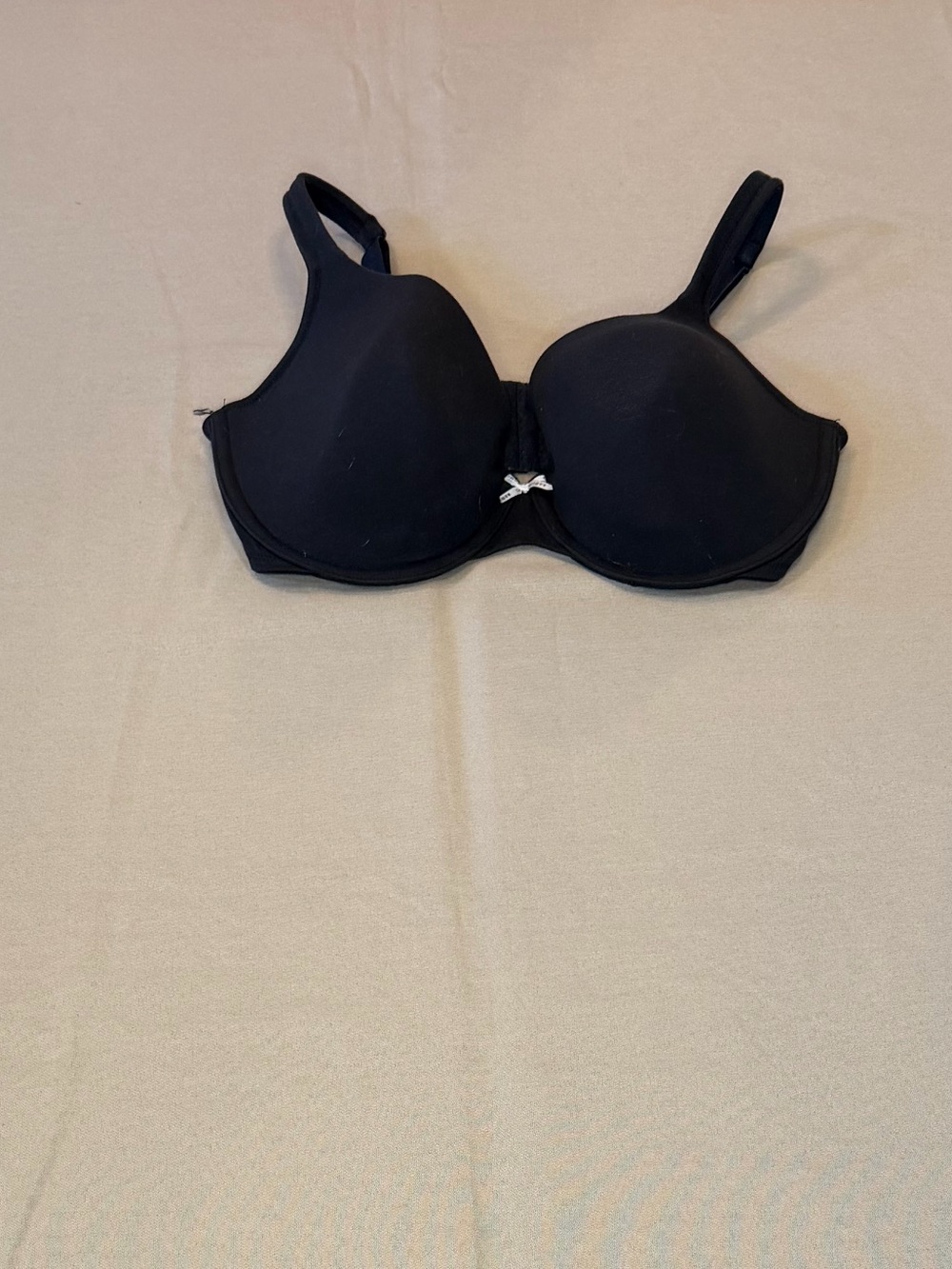 Cacique Black Molded T-Shirt Bra with Bow Accent